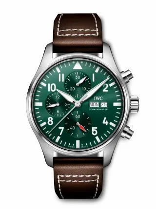 IWC Pilot's Watch Chronograph Stainless Steel / Green IW3780-05 (IW378005)